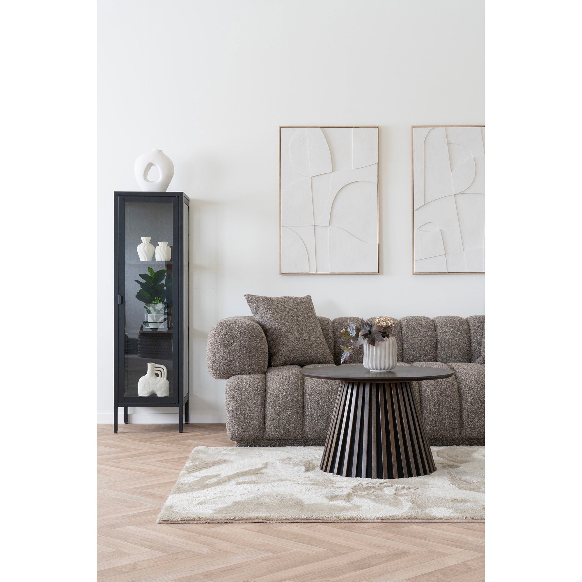 Vase „Arco“ – Keramik, beige, 18,5×8×19,5 cm